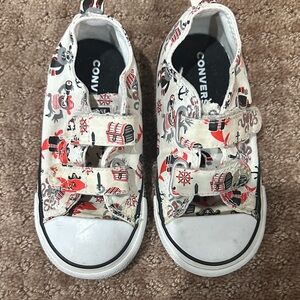 Converse Kids Pirate Print Sneakers - Red and White